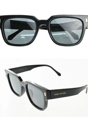 LOUIS VUITTON Escape Square Sunglasses Eye Wear Plastic Black GHW Z1496E 36EG390